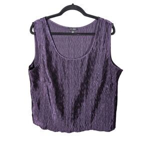 LE BOS Sleeveless Purple Cropped Blouse Women's 20W